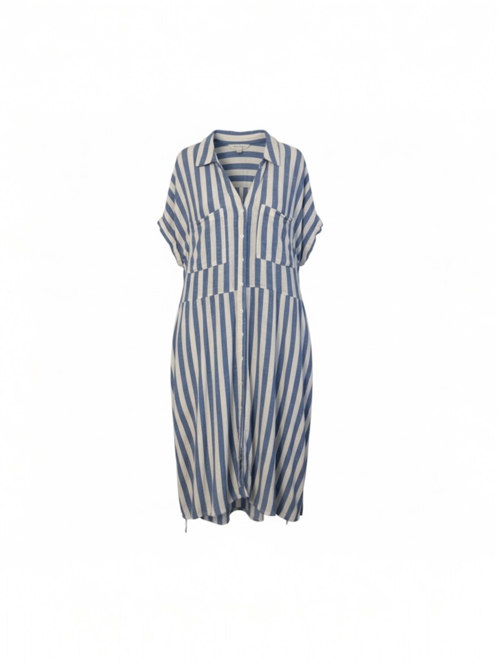 Striped Blue and White Linen Shirt Dress
